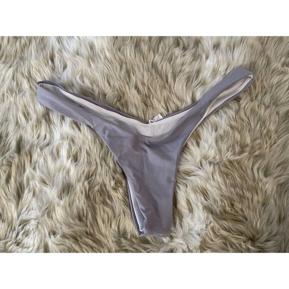 Bikini Swimsuit Bottom Women’s Sz L Classic Soft Gray Cheeky Swimsuit Sexy - Picture 1 of 2